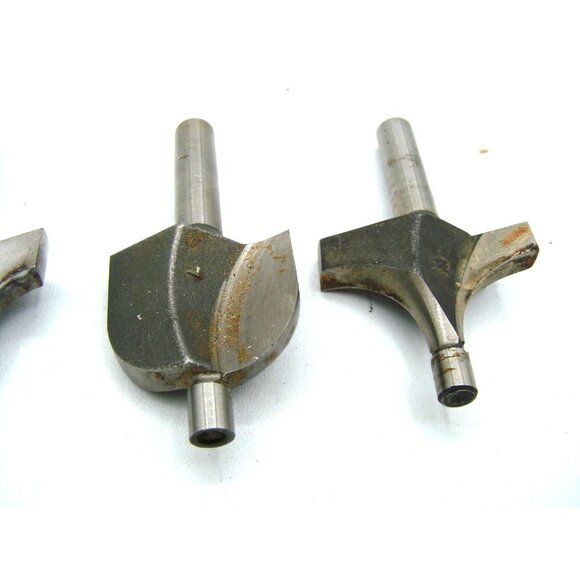 Lot 8 Profile Router Bits 1/4" Shank Chanfer Round Over Ogee No Bearing Mix Set - Picture 4 of 11